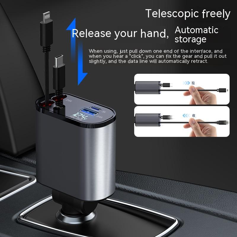 100W Premium Metal Car Charger (Dual USB & Type-C) - Image 4