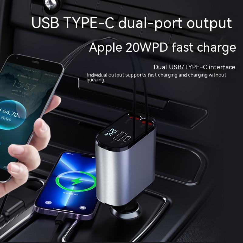 100W Premium Metal Car Charger (Dual USB & Type-C) - Image 3